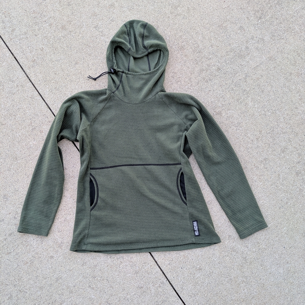 Melanzana Olive Green Microgrid Hoodie Women's M